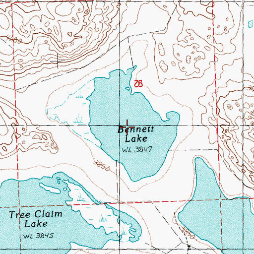 Topographic Map of Bennett Lake, NE