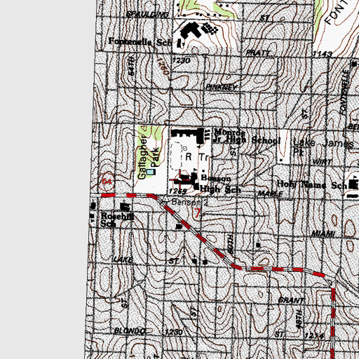 Topographic Map of Benson Magnet High School, NE