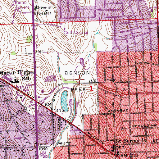 Topographic Map of Benson Park, NE