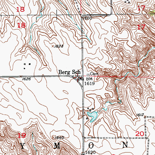 Topographic Map of Berg School, NE