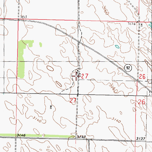 Topographic Map of Bertrand Ranch, NE