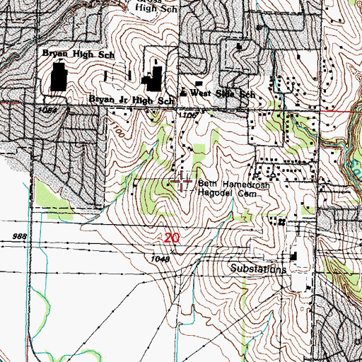 Topographic Map of Beth Hamedrosh Hagodel Cemetery, NE