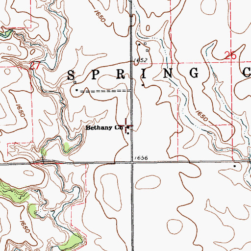 Topographic Map of Bethany Church, NE