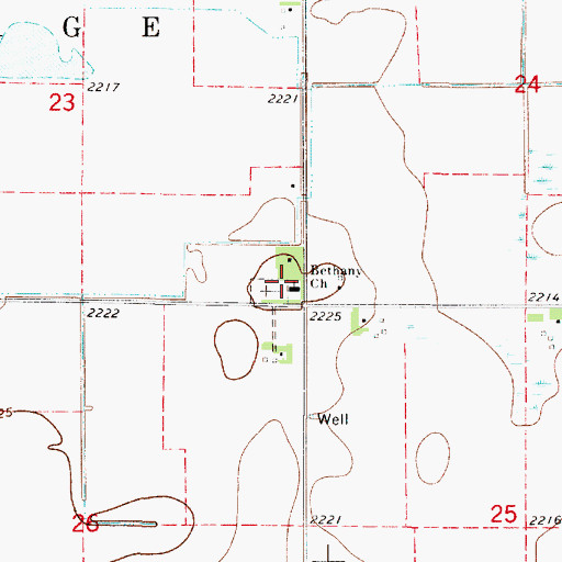 Topographic Map of Bethany Church, NE
