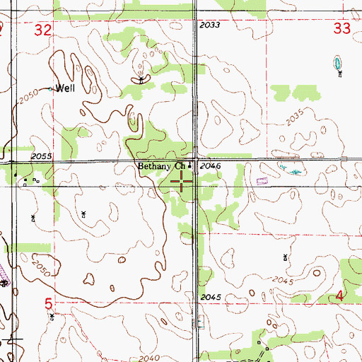 Topographic Map of Bethany Church, NE
