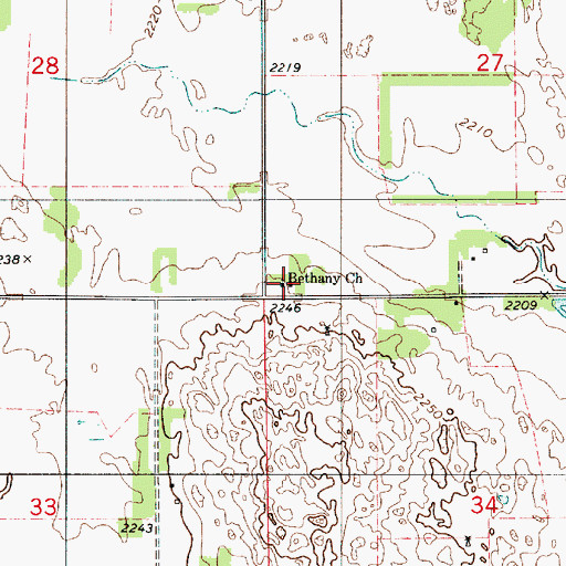 Topographic Map of Bethany Free Methodist Church, NE