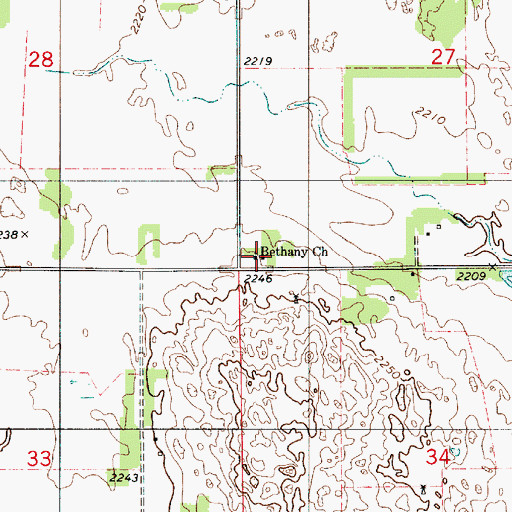 Topographic Map of Bethany Free Methodist Church, NE