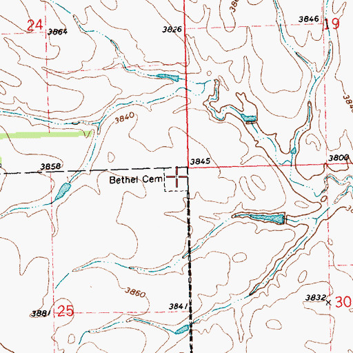 Topographic Map of Bethel Cemetery, NE