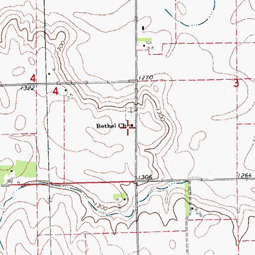 Topographic Map of Bethel Church, NE
