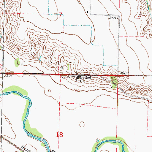 Topographic Map of Bethel Church, NE