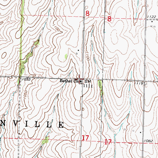 Topographic Map of Bethel Church, NE