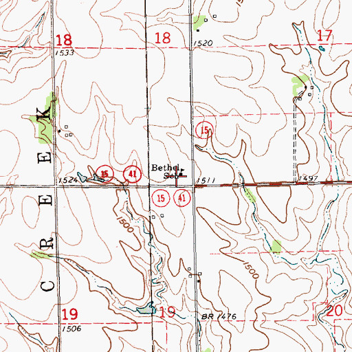 Topographic Map of Bethel School, NE