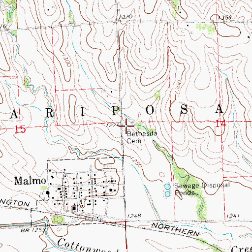 Topographic Map of Bethesda Cemetery, NE