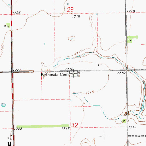Topographic Map of Bethesda Cemetery, NE