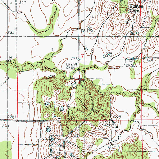Topographic Map of Bolivar School (historical), AR
