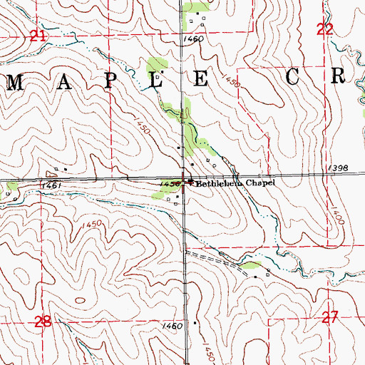 Topographic Map of Bethlehem Chapel, NE