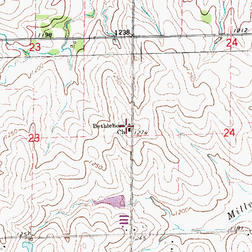 Topographic Map of Bethlehem Church, NE