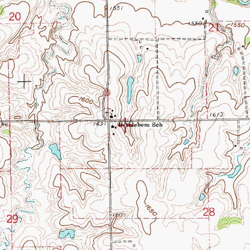 Topographic Map of Bethlehem Lutheran Parochial School (historical), NE