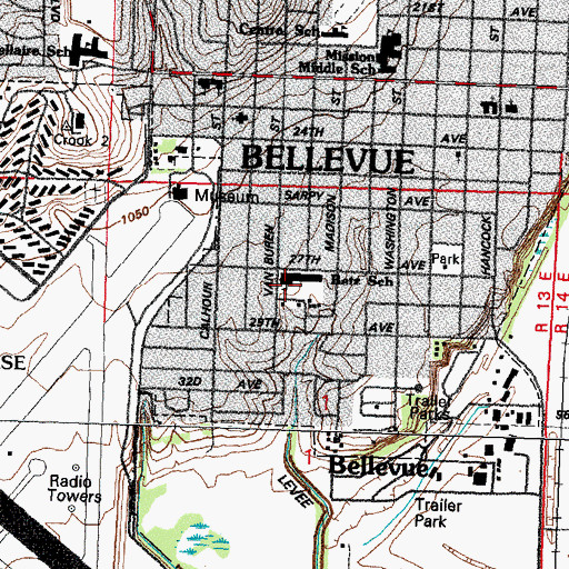 Topographic Map of Betz Elementary School, NE