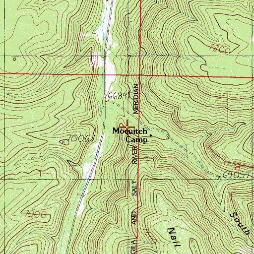 Topographic Map of Moquitch Camp, AZ