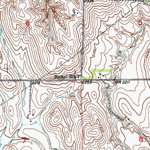 Topographic Map of Bickel School (historical), NE