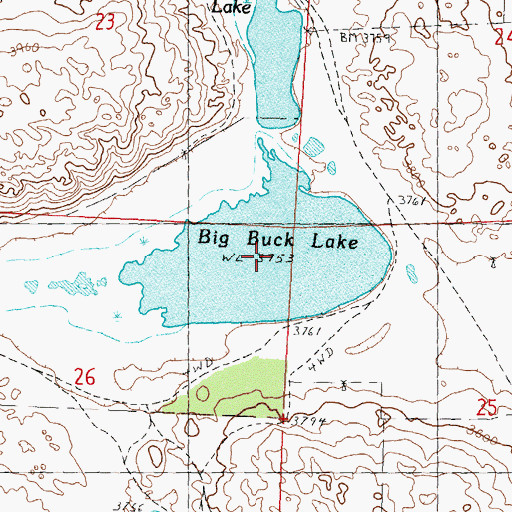 Topographic Map of Big Buck Lake, NE
