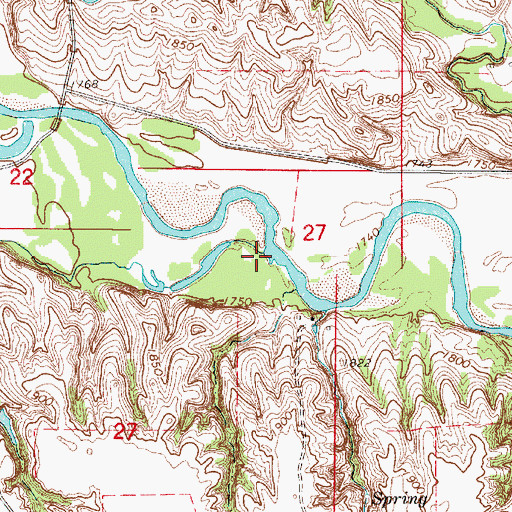 Topographic Map of Big Creek, NE