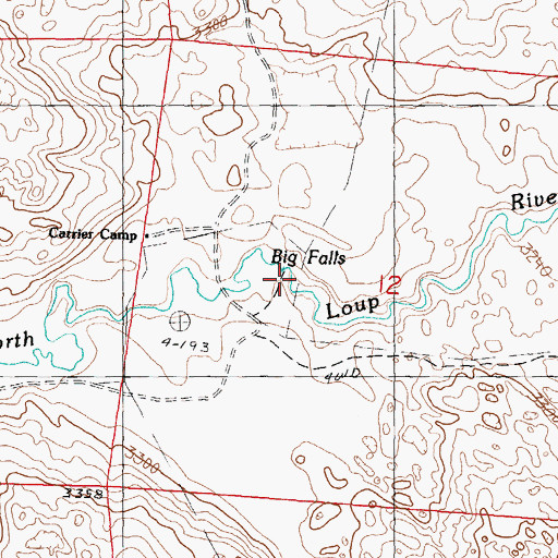 Topographic Map of Big Falls, NE