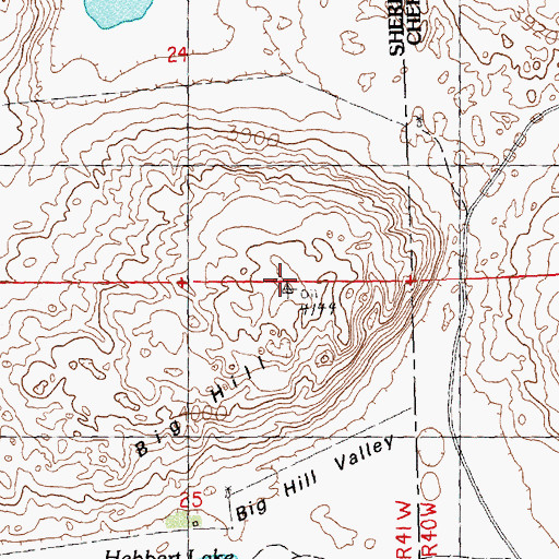 Topographic Map of Big Hill, NE