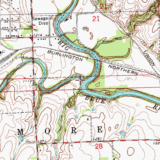 Topographic Map of Big Indian Creek, NE
