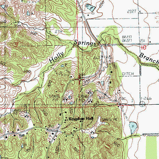 Topographic Map of Burrow School (historical), AR