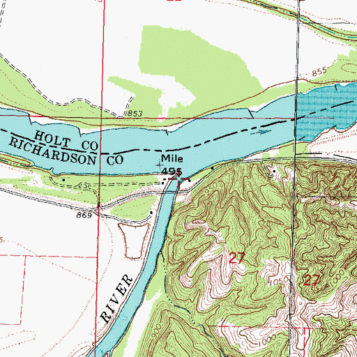 Topographic Map of Big Nemaha River, NE