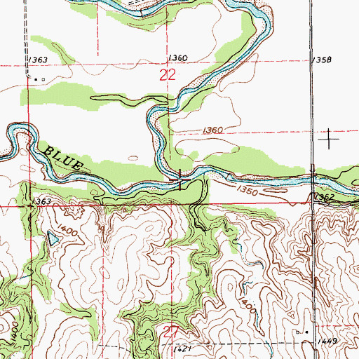 Topographic Map of Big Sandy Creek, NE