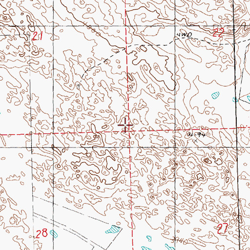 Topographic Map of Bignell Lake, NE