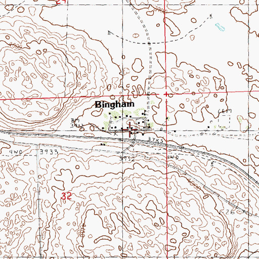 Topographic Map of Bingham, NE