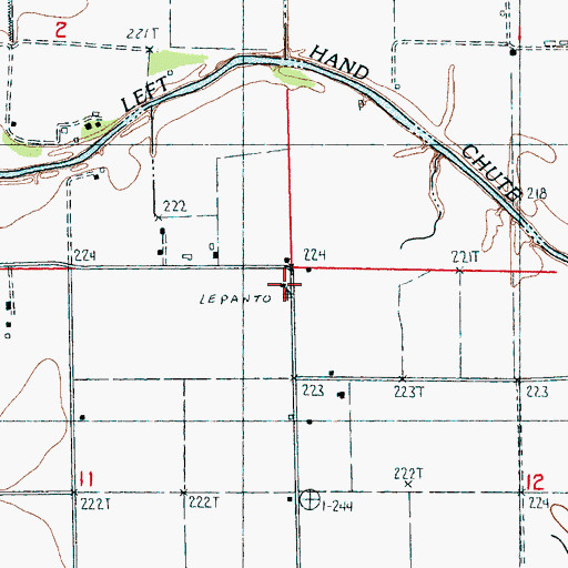 Topographic Map of Greenwood School (historical), AR