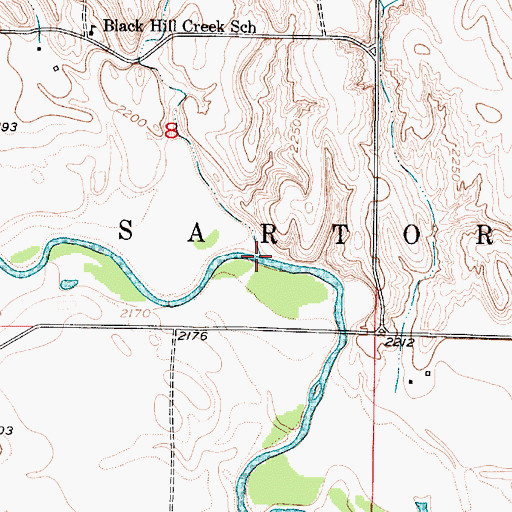 Topographic Map of Black Hill Creek, NE