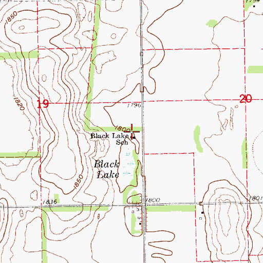 Topographic Map of Black Lake School, NE
