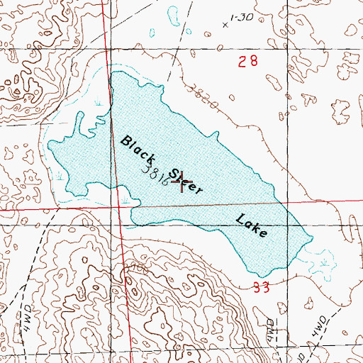 Topographic Map of Black Steer Lake, NE