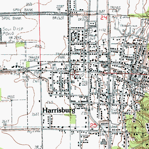 Topographic Map of Harrisburg High School, AR