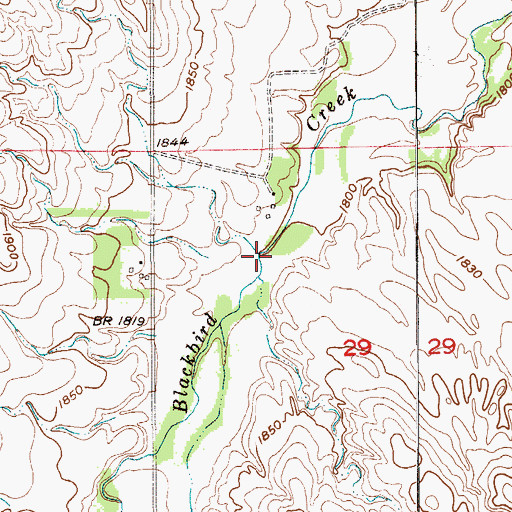 Topographic Map of Blackbird Creek, NE