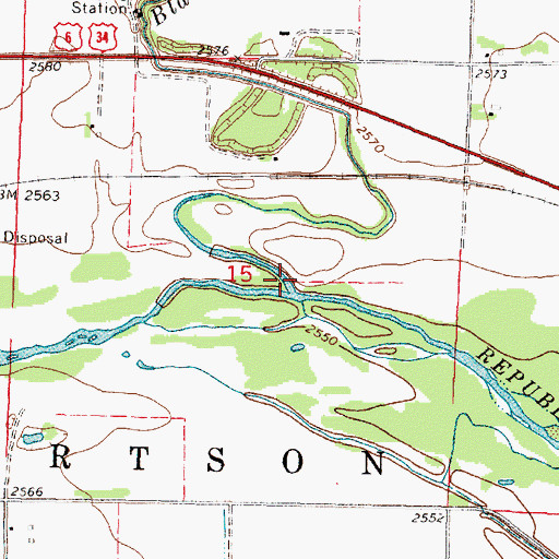 Topographic Map of Blackwood Creek, NE