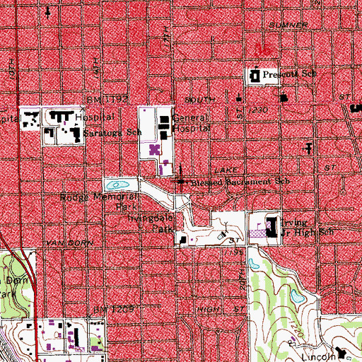 Topographic Map of Blessed Sacrament School, NE