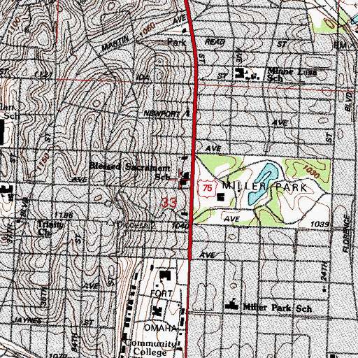 Topographic Map of Nelson Mandela Elementary School, NE