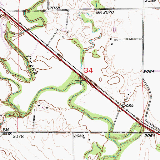 Topographic Map of Bloody Run Creek, NE