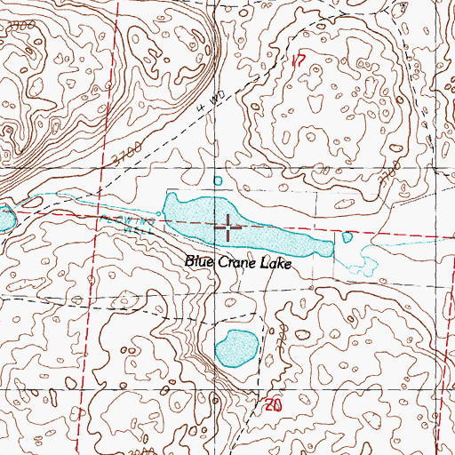 Topographic Map of Blue Crane Lake, NE