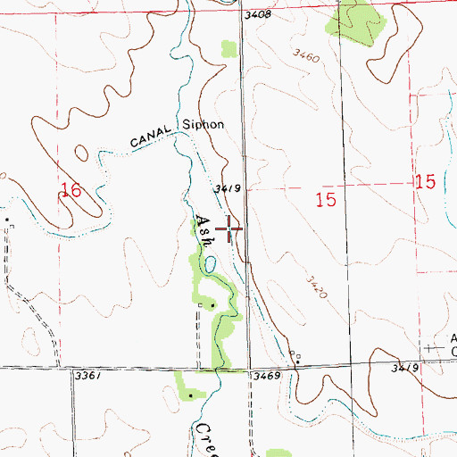 Topographic Map of Blue Creek Canal, NE