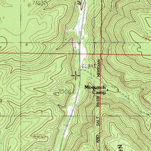 Topographic Map of Moquitch Canyon, AZ