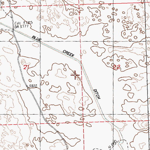 Topographic Map of Blue Creek Ditch, NE