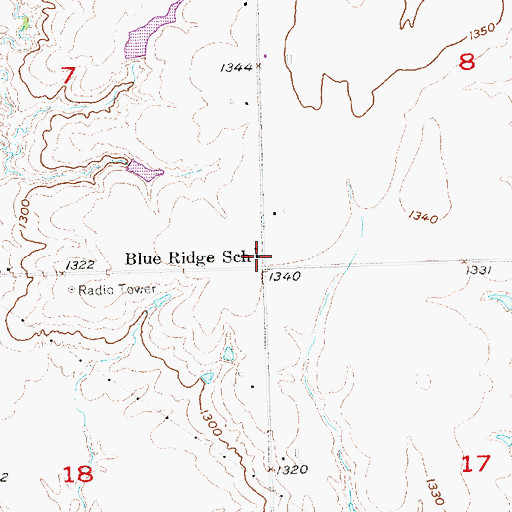 Topographic Map of Blue Ridge School (historical), NE